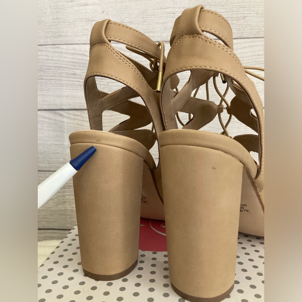 My Delicious Shoes | Mazie- H Lace Up Open Toe High Heels - Picture 11 of 11